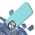 thumbnail image 2 of For iPhone 14 PRO 6.1" Shockproof Hybrid [Magnetic Circle] with Stand - Teal, 2 of 5
