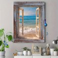 thumbnail image 4 of Qisvanset Open Window Beach Landscape Canvas Wall Art 15.75x11.81 Inches, 4 of 8