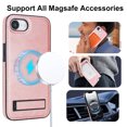 thumbnail image 5 of Case for iPhone 16e for Men Women, Compatible with Magsafe, Stylish Ultra Slim Anti-Slip PU Leather Drop Protective Luxury Lightweight Bracket Phone Cover for iPhone 16e, Rosegold, 5 of 8