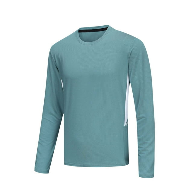 Dagugfen Workout Tops for Men Long Sleeve Tight Crew Neck Base Layer Leisure Running Athletic Tops