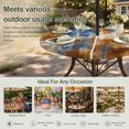 thumbnail image 6 of Round Outdoor Tablecloth with Umbrella Hole and Zipper, Blue Brown Tablecloth with Elastic Waterproof, Vintage Minimalist Abstract Aesthetic Boho Art Patio Table Covers for 36" - 44" Pool Tables, 6 of 9
