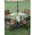 thumbnail image 4 of Outdoor Tablecloth with Umbrella Hole for Patio/Picnic/Party/Camping, Dark Sage Green Palm Trees Waterproof Table Cloth Square Cover Washable, Tropical Summer Beach (54"x 54"), 4 of 9