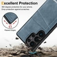 thumbnail image 5 of Dteck Case for Samsung Galaxy S25 Ultra,Magnetic Leather Flip Case Card Slot Wallet Shockproof Rubber Stand Back Cover for Samsung Galaxy S25 Ultra,Blue, 5 of 8