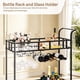 thumbnail image 5 of Carro de Bar Portátil con Ruedas - 2 Niveles de Vidrio Espejado, Incluye Porta Copas y Botellas, Estructura Metálica, para Hogar o Fiestas– Color Negro + Espejo, 5 of 7