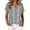 Gray, variant on cocolona Womens Summer Linen V Neck Tops Short Sleeve Embroidery Shirts Trendy Casual Loose Blouses