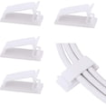 thumbnail image 1 of Pack de 50 Clips Organizadores de Cables Autoadhesivos, Sujetacables de Poliamida para Gestión de Cables USB, TV y Cargadores en Escritorio, Coche y Hogar (Negro/Blanco según disponibilidad), 1 of 7