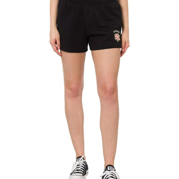 Hurley Womens Logo Casual Walking Shorts, Black, Large