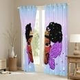 thumbnail image 3 of jejeloiu Cartoon Black Princess Black Out Curtains,Chic Wings Crown Curtains Pack of 2 (42x63 Each),Black Blue Purple Bedroom Curtains For Girls Kids,Ultra Soft Home Decor, 3 of 6