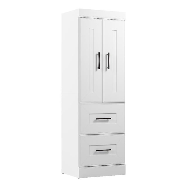Pemberly Row Garde-Robe Moderne / Contemporaine de 25 Po L, Fini Blanc