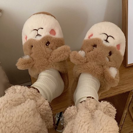 

MIARHB Women s Cotton Slippers Warm Home Cute Soft Plush House Slippers
