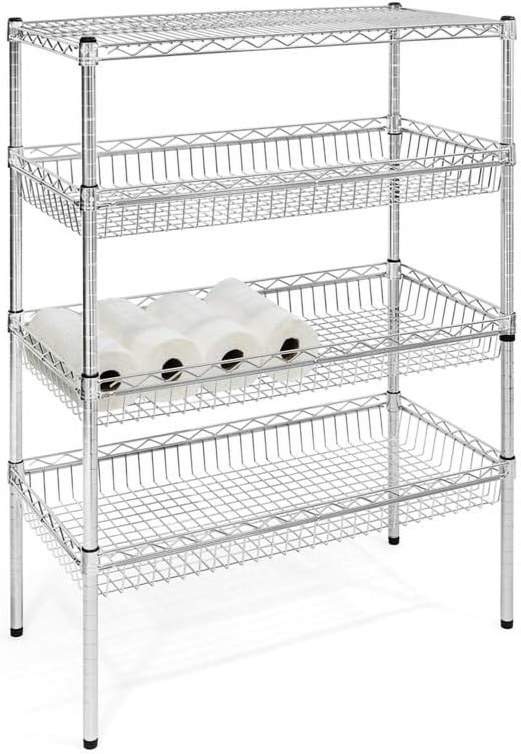 Shelving Inc. 18"d x 36"w x 48"h Wire Basket Shelving, Weight Capacity 800lbs Per Shelf