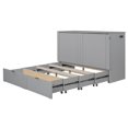thumbnail image 6 of Queen Size Solid and Stable Murphy Bed with Drawer and a Set of Sockets & USB Ports, Pulley Structure Design (Gray), 6 of 16