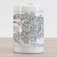 thumbnail image 2 of Zodiac Ceramic Toothbrush Holder, Visage of Zodiac Sign Leo with Flowers on Hair the King of Forest Horoscope Theme, Versatile Countertop for Bathroom, 4.5" X 2.7", Black White, by Ambesonne, 2 of 4