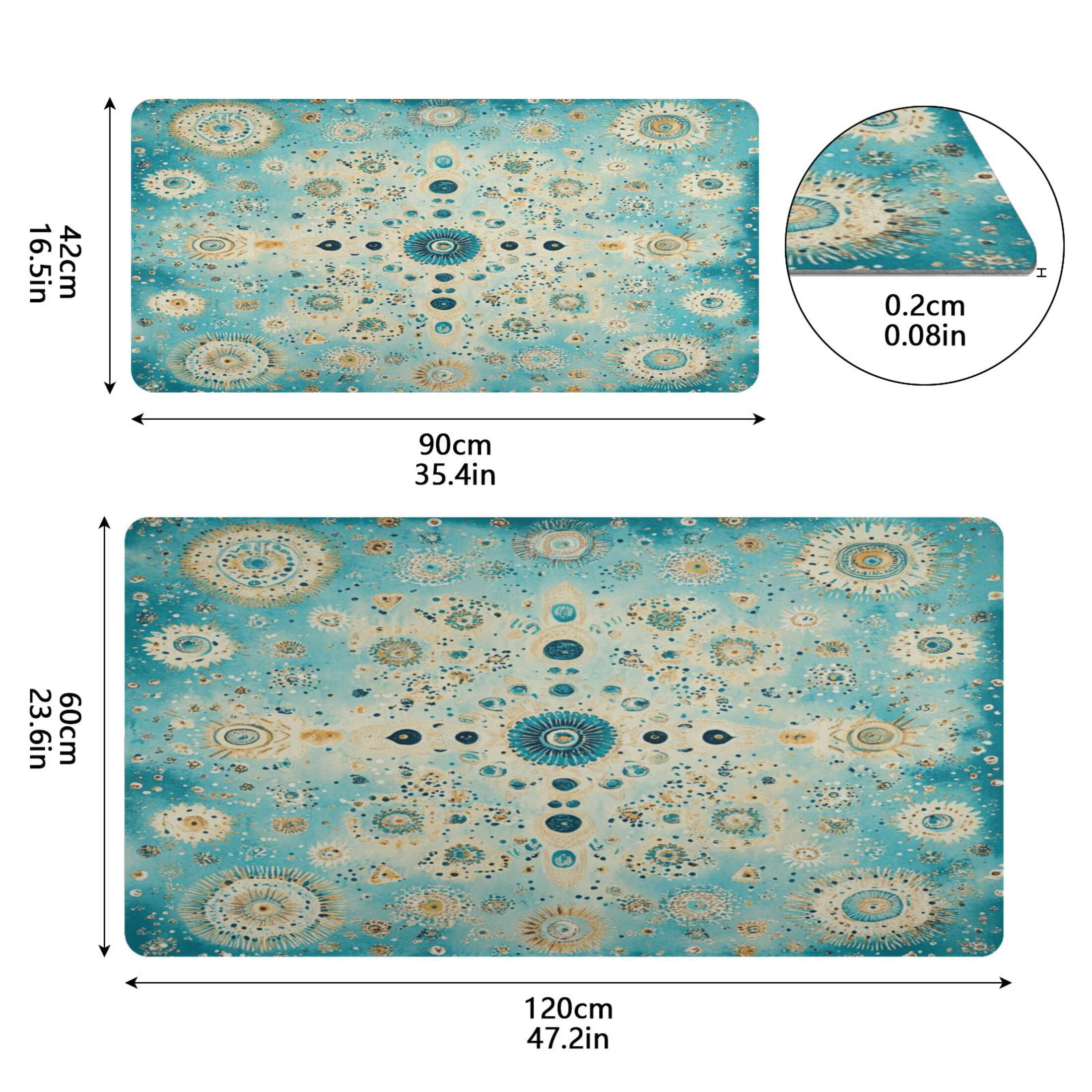 Wobogo Moroccan Style Pattern Gaming Mouse Pad Non-slip Leather Desk Mat Water Resist Keyboard Pad for Gamer Office 16.5×35.4in