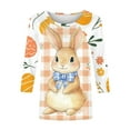 thumbnail image 5 of lcziwo Ofertas Del Dia de Hoy Relampago Easter Shirts for Women Spring 3/4 Sleeve Crewneck Blouses Novelty Eggs Pattern Tee Cute Rabbit Graphic Tunic 2025 Holiday Tops Orange XL, 5 of 6