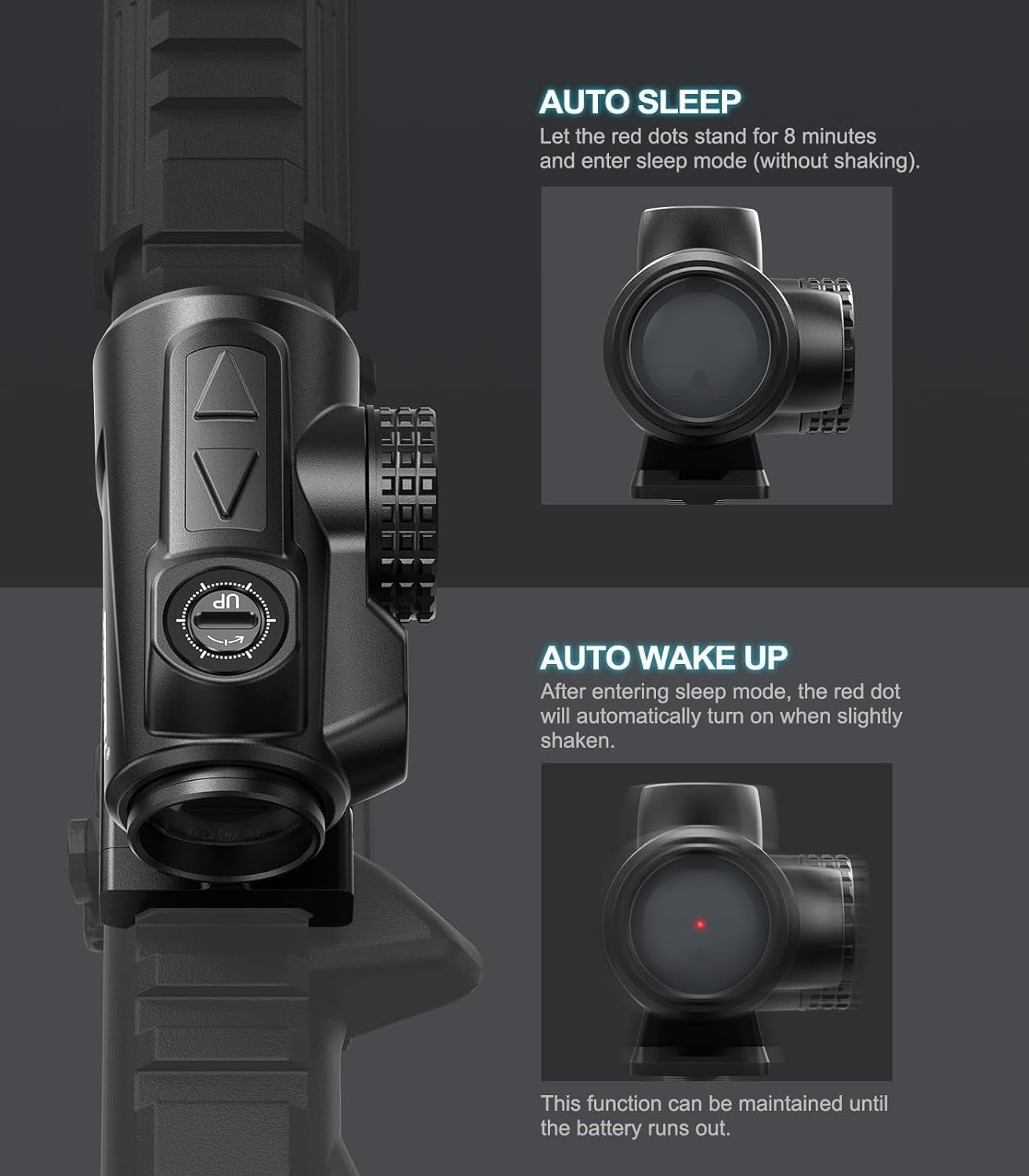 Feyachi V90 2 MOA Dot Sight Waterproof Optic with Shake Awake Feature, 1x25mm Scope