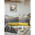 thumbnail image 3 of Waterproof Outdoor Throw Pillows with Inserts 18"x18" Set of 2, Yellow Grey Soft Decorative Pillowcases for Couch Bedroom, Vintage Stripe Farmhouse Wood Grain Ombre Pillow Covers for Sofa Living Room, 3 of 8