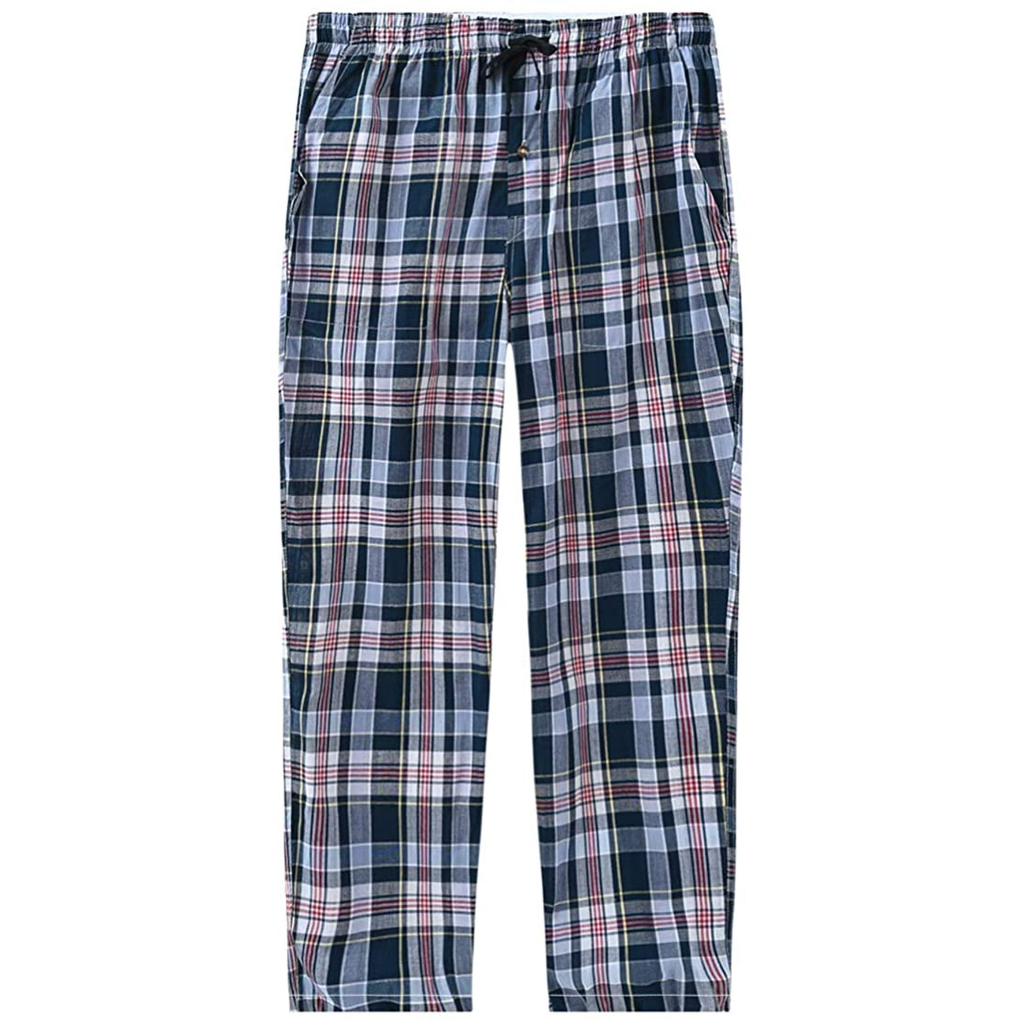 Chitc Mens Pajama Pant Lounge Pants Sleepwear Pants Soft Cotton Plaid With Pockets Drawstring Other Xx Large