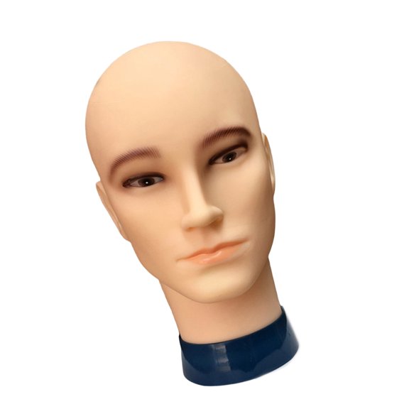 Man Bald Mannequin Head Male Manikin Wigs Head Bald Wigs Head for Wigs Making or Hat Glasses Display Model