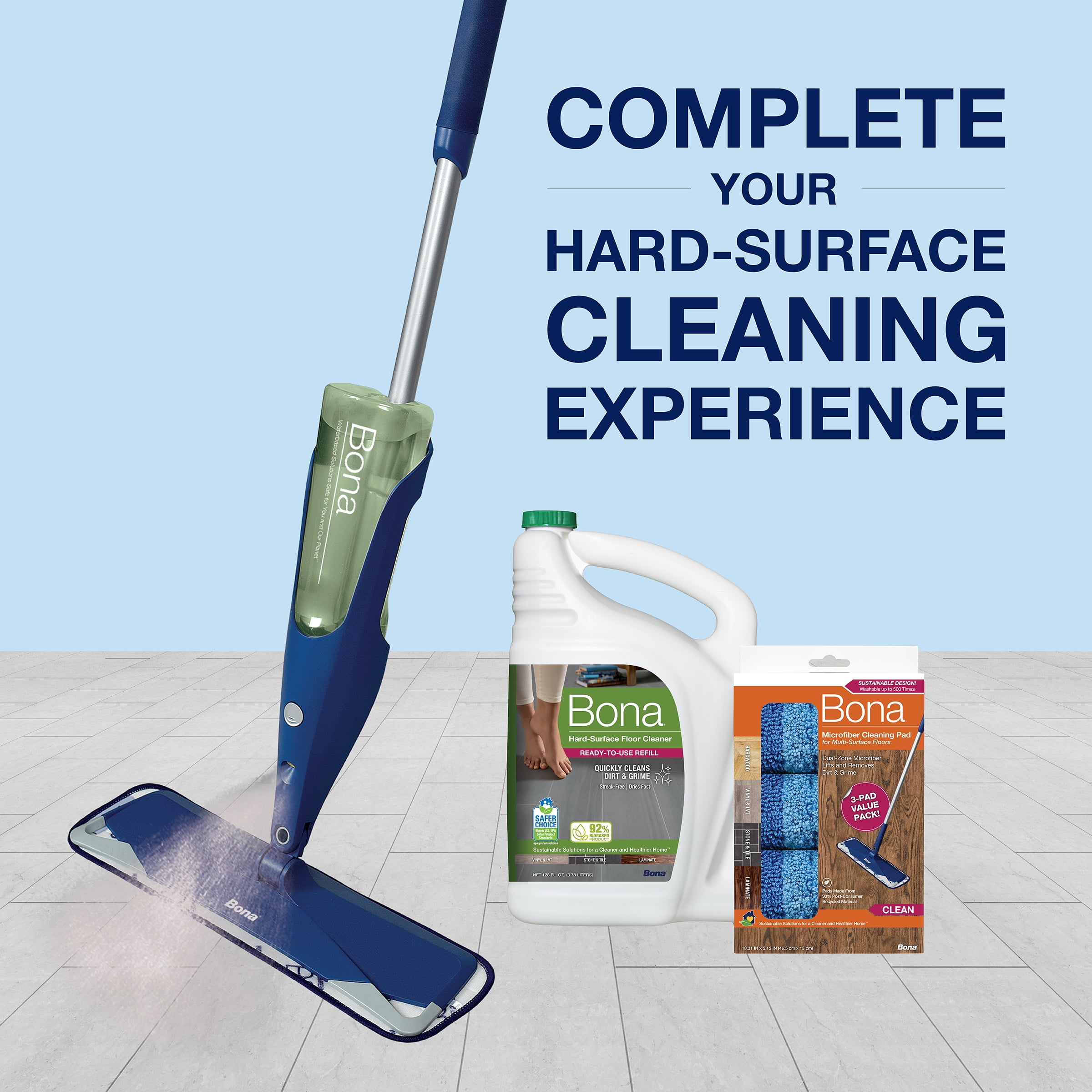 Bona Cleaning Products Mop Refill Wood Surface Multi Purpose Floor Cleaner  - 128oz : Target