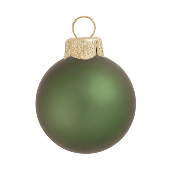 Whitehurst Matte Glass Christmas Ball Ornaments - 3.25" (80mm) - Shale Green - 8ct