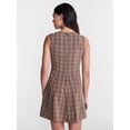 thumbnail image 3 of No Boundaries Fit and Flare Plaid Mini Dress, Women’s XXS-XXL, 3 of 5
