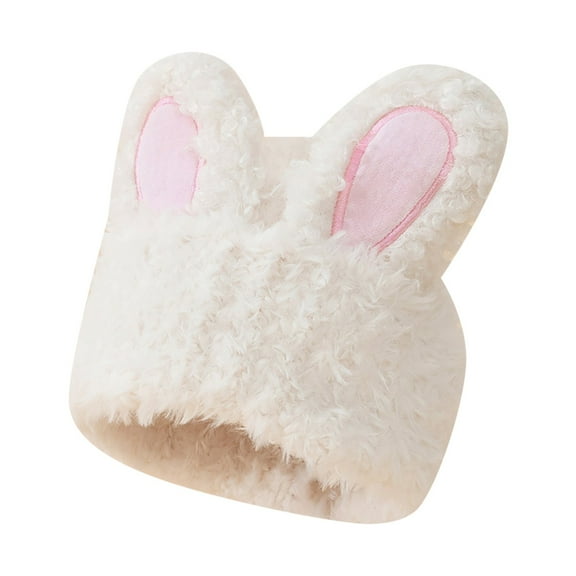 LIZENG Clearance Women’s Bunny Ear Winter Hat Adorable Plush Knitted Rabbit Ears Beanie Warm and Sweet Japanese Style Woolen Cap for Autumn and Winter Fashionable and Versatile Cute Toe-Head Hat P