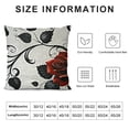 thumbnail image 5 of YINGXI Throw Pillow Cushion Cover, an Abstract Backdrop with Floral Rose Swirls Ivy and Leaves Artwork, Decorative Square Accent Pillow Case,Vermilion Grey 20x20in, 5 of 5