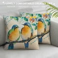 thumbnail image 3 of Leisuo Love Birds Throw Pillow Cover Decorative Print Flower Accent Pillow Case Rectangle Cushion Pillowcase Couch Bed Bedroom Car Couch Blue Green Yellow White, 3 of 5