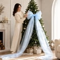 thumbnail image 5 of Euahivb Christmas Giant Sheer Bow with Flowing Mesh Train 78.7x19.7in, Sparkling Tree Top Decoration, Elegant Oversized Statement Piece for Holiday Display and Festive Ambiance, 5 of 5