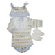 thumbnail image 3 of Moda de dibujos animados impresos mamelucos babero sombrero calcetines / zapatos ropa para 17-18 pulgadas Reborn Doll Dress Up Sunnimix Doll Rompers Hat Bib, 3 of 8