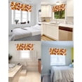 thumbnail image 4 of Thanksgiving Kitchen Curtain Valances for Windows Farmhouse Short Curtains, Fall Orange Pumpkin Maple Leaves Farmhouse Rod Pocket Valance Curtain for Bedroom Cafe Living Room 56"x16", 4 of 8