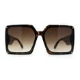 thumbnail image 3 of Mod Womens Exposed Lens Rectangle Butterfly Fashion Sunglasses Tortoise Brown, 3 of 4