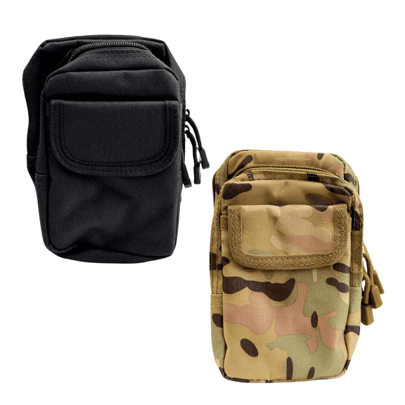Waist Bags Fanny Pack for Men, Tactical Military Hiking Camping Utility Pouch, Black Cameo, Pack of 2