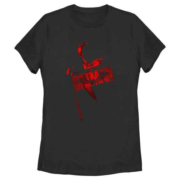 Women's The Batman Red Shadows Graphic Tee Black Small