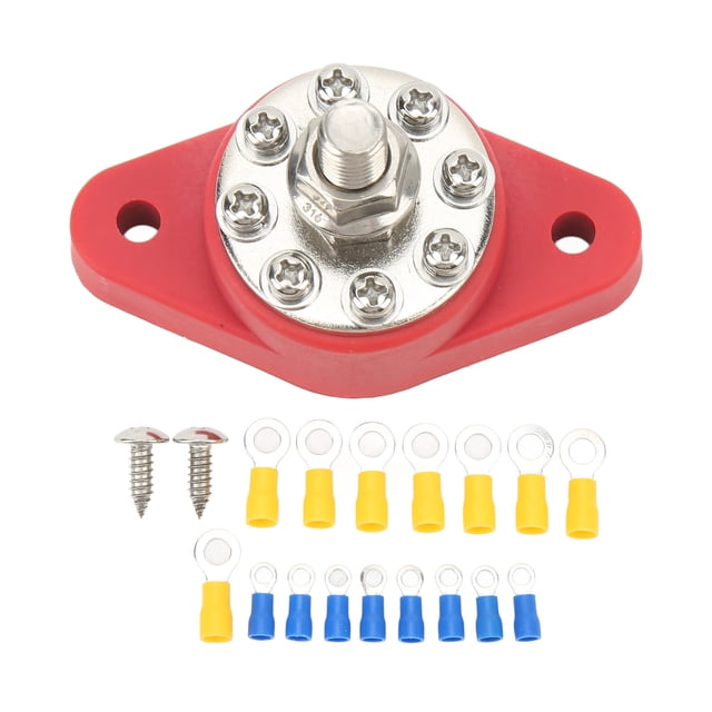 Poste de Jonction de Distribution 8 Bornier M10 Poteau de Jonction de Batterie pour Voitures RVs Bateaux Camions 12V 48V