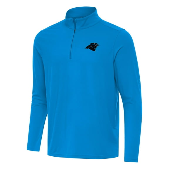 Men's Antigua Blue Carolina Panthers Intent Quarter-Zip Pullover Top