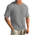 thumbnail image 2 of Yifymode Men's Waffle Knit Crew Neck Short Sleeve T-Shirt, Classic Fit Textured Breathable Casual Top Gray XL, 2 of 5