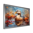 thumbnail image 2 of Designart "Blue and Brown Duck in the Pond I" Animals Framed Wall Art Decor - Modern Farmhouse Brown Duck Living Room Framed Canvas Art, 2 of 6