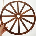 thumbnail image 6 of HERFIER 2pcs Wagon Wheel Decor Wooden Wagon Wheel Wall Decor Vintage Wagon Wheel Wood Decor for Bar Garage 11.4x11.4x0.2in, 6 of 8
