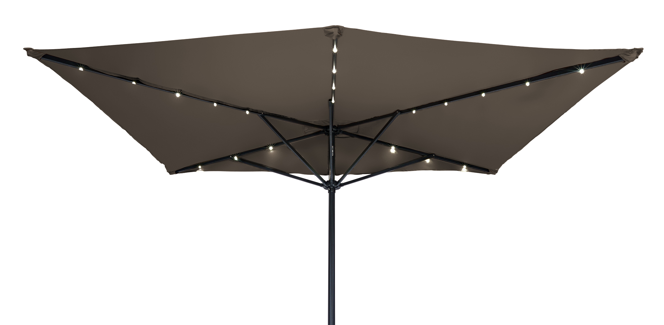 5 X 6 5 Led Rectangular Patio Half Umbrella By Trademark Innovations Tan Walmart Com Walmart Com