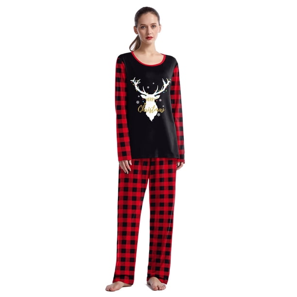 FCCEXIO-Conjunto de pijama con estampado 3D de unicornio para hombre y mujer, pijama de manga larga con cuello redondo y pantalones, ropa de casa para fiesta de navidad