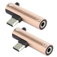 thumbnail image 1 of Adaptador de cable de audio 2 en 1 Tipo C A 3,5 mm, Adaptador de Cable de Audio de Carga de 2 Piezas Adaptador Distribuidor de Auriculares de Aleación de Aluminio para Leeco, 1 of 7