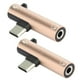 thumbnail image 3 of 2 piezas 2 en 1 Tipo C a 3,5 mm Cable de audio auxiliar Cargador Adaptador de auriculares (d'or), 3 of 14