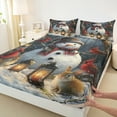 thumbnail image 3 of Manfei Christmas Snowman Twin Sheet Sets,Cardinal Bird Rabbit Twin Fitted Sheet,White Brown Red Flat Sheet For Girl Boys,Super Cozy Room Decor,3pcs, 3 of 7