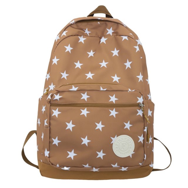 Teissuly Female Students School Bag Star Print Backpack Large Capacity Girl Travel Shoulders Bag Food For The Sole Vegan Food Teissuly WER202311272867