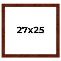 27x25 Walnut Brown Veneer Real Wood Picture Frame Width 1.75 inches | Interior Frame Depth 0.5
