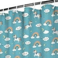 thumbnail image 3 of Blue Cartoon Unicorn Rainbow Cloud Moon Pattern Shower Curtain 72"x72" ,Bathroom Decorative Shower Curtains Set with 12 Hooks,Modern Waterproof Washable Shower Curtain, 3 of 6