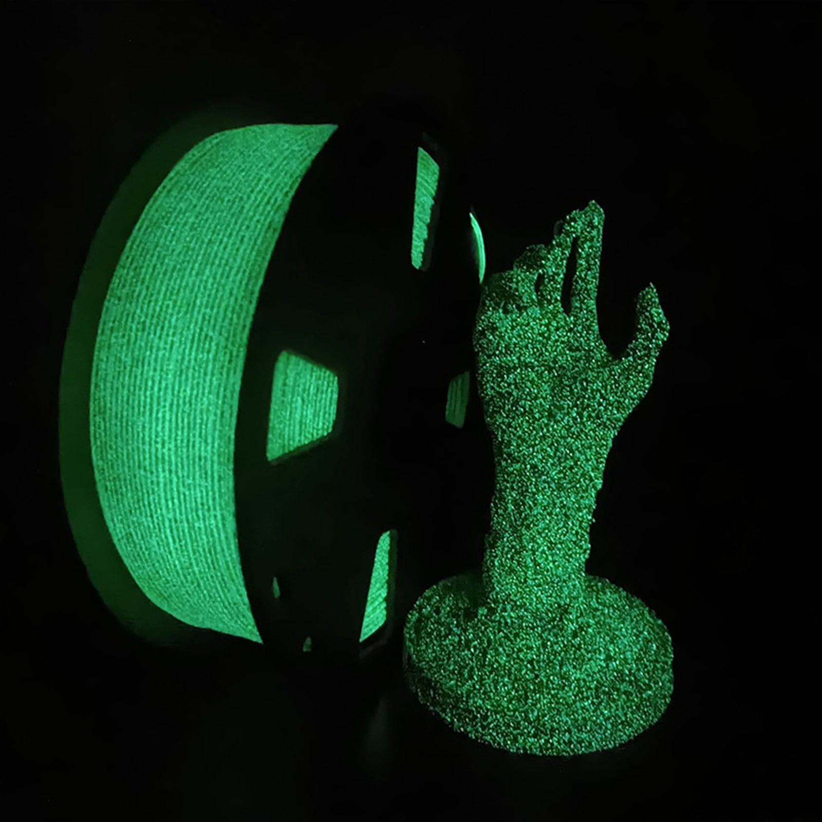 3D Printer PLA Filament with Glitter, Shining Glow In The Blue/Green, 1.75mm Filament 1KG/Spool for 3D Printing Consumables