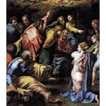 thumbnail image 2 of Raphael 20x22 Black Ornate Wood Framed with Double Matting Museum Art Print Titled - Transfiguration Detail, 2 of 4